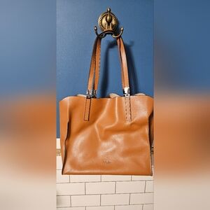 Elegant Tan Leather Tote Bag